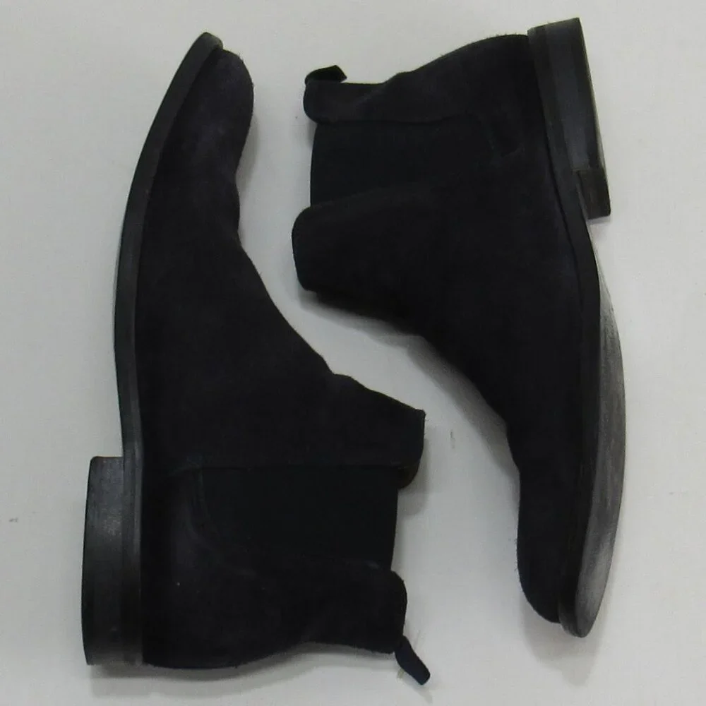 Aldo Men's Vianello Suede Chelsea Boots Size 9 - Navy Closed Square Toe Slip On